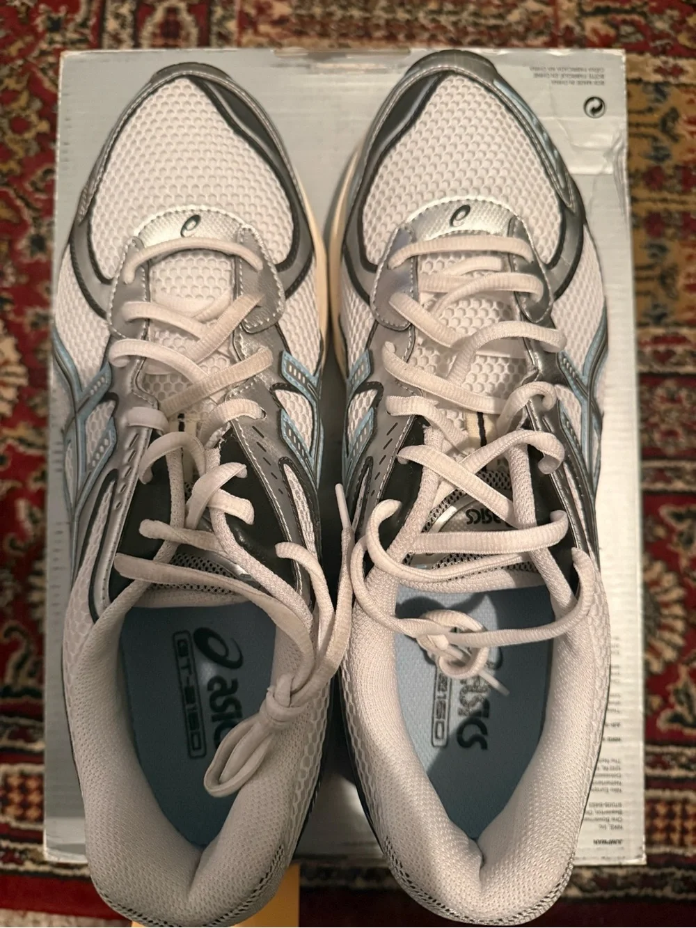 Asics GT-2160 White Pure Silver Men’s Running Shoes - White, Light Blue & Silver